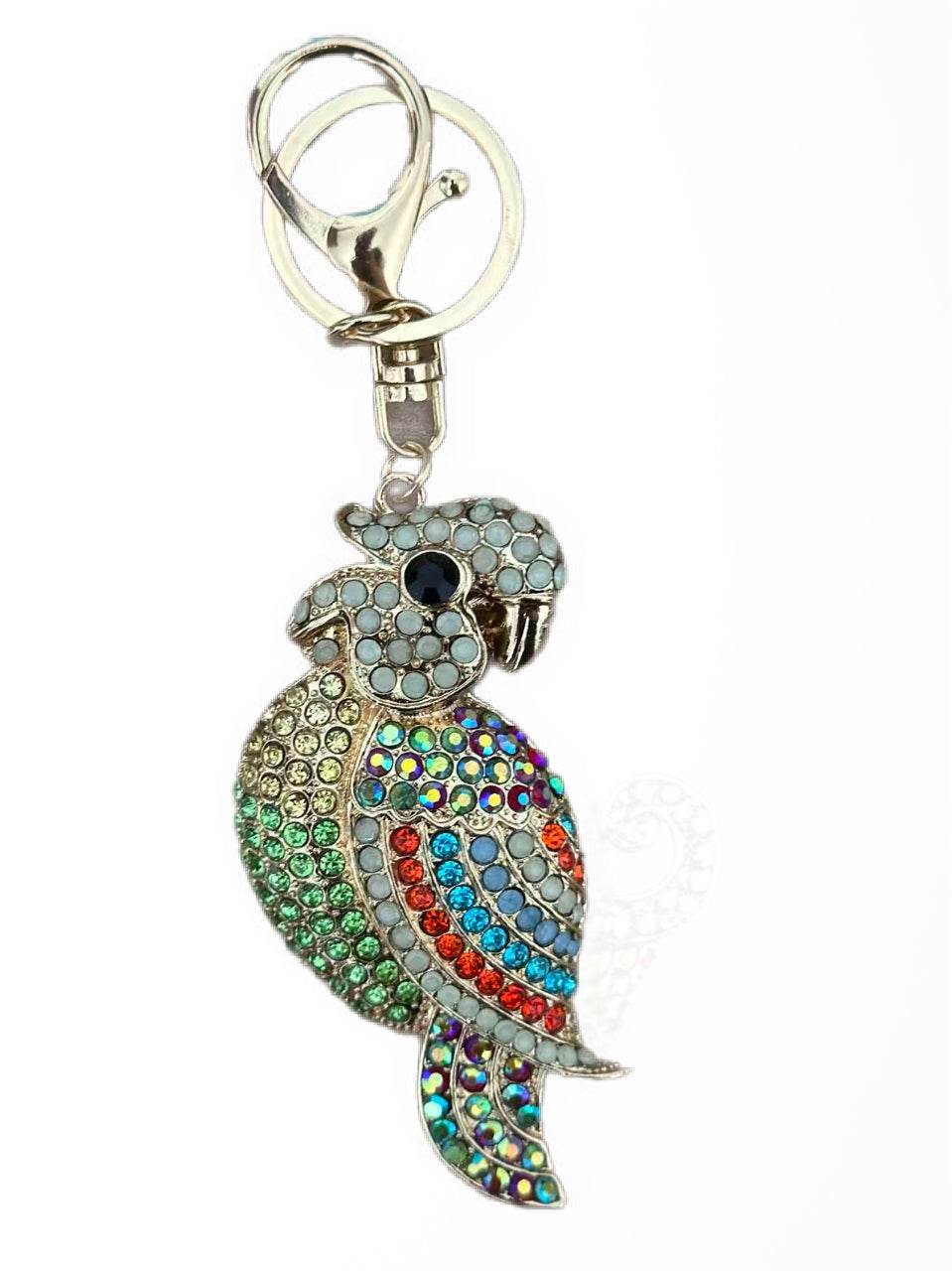 Colorful Rhinestone Parrot Keychain – Crystal Bird Bag Charm - MODA ACCESSORIES