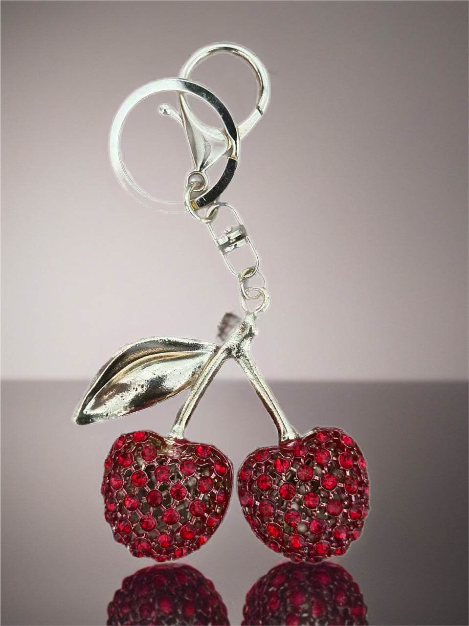 Red Crystal Cherry Keychain β Stylish and Sparkling Design - MODA ACCESSORIES