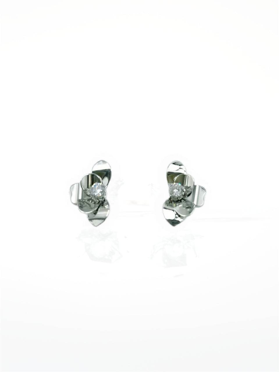 Silver Orchid Crystal Stud Earrings - MODA ACCESSORIES