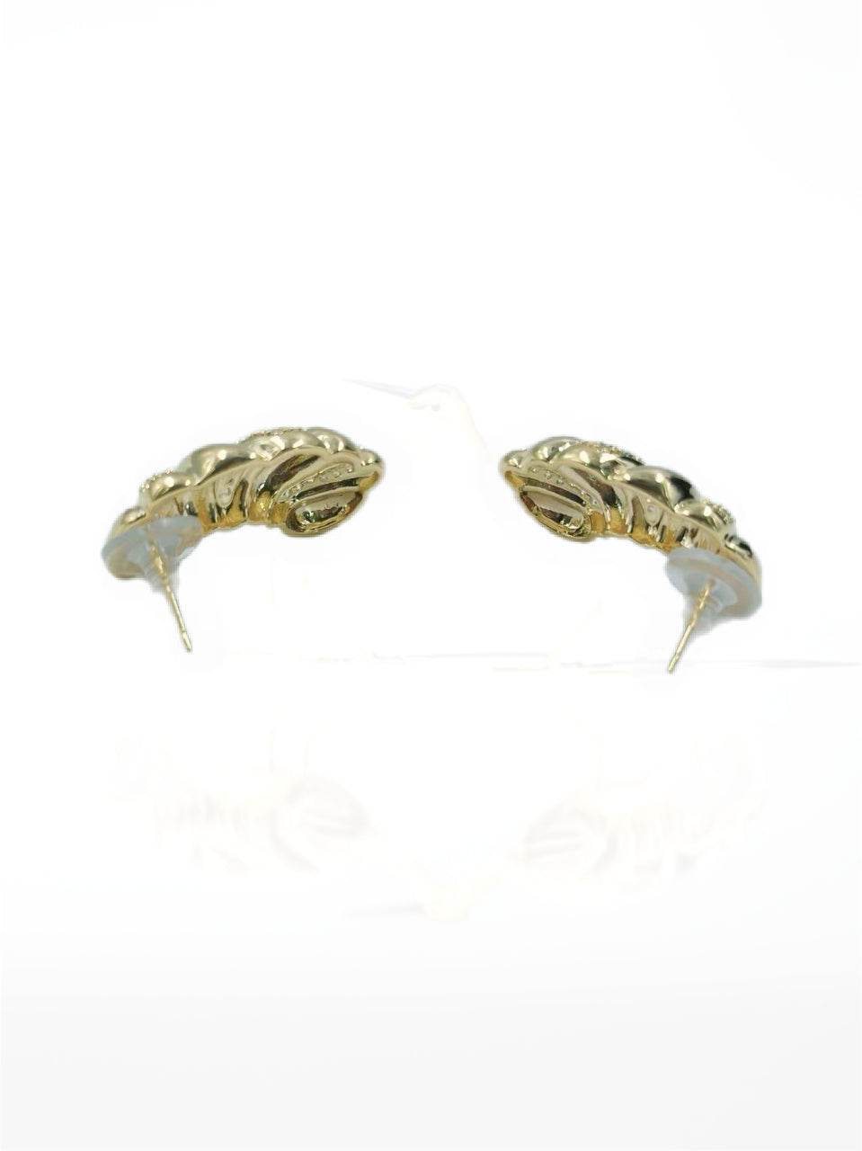 Furled Twist Sterling Gold-Tone Earrings - MODA ACCESSORIES