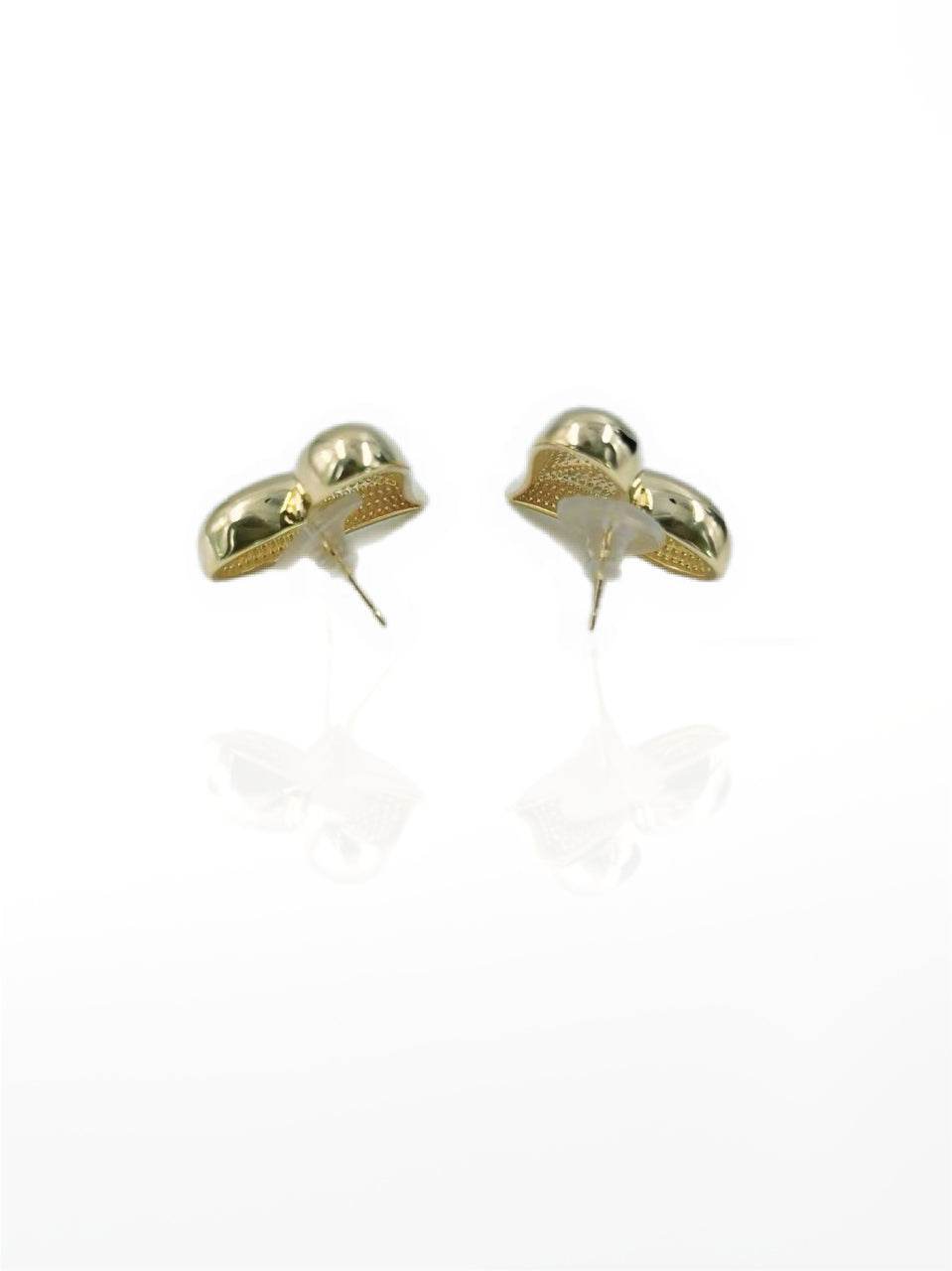Golden-Tone Asymmetrical Heart Stud Earrings - MODA ACCESSORIES