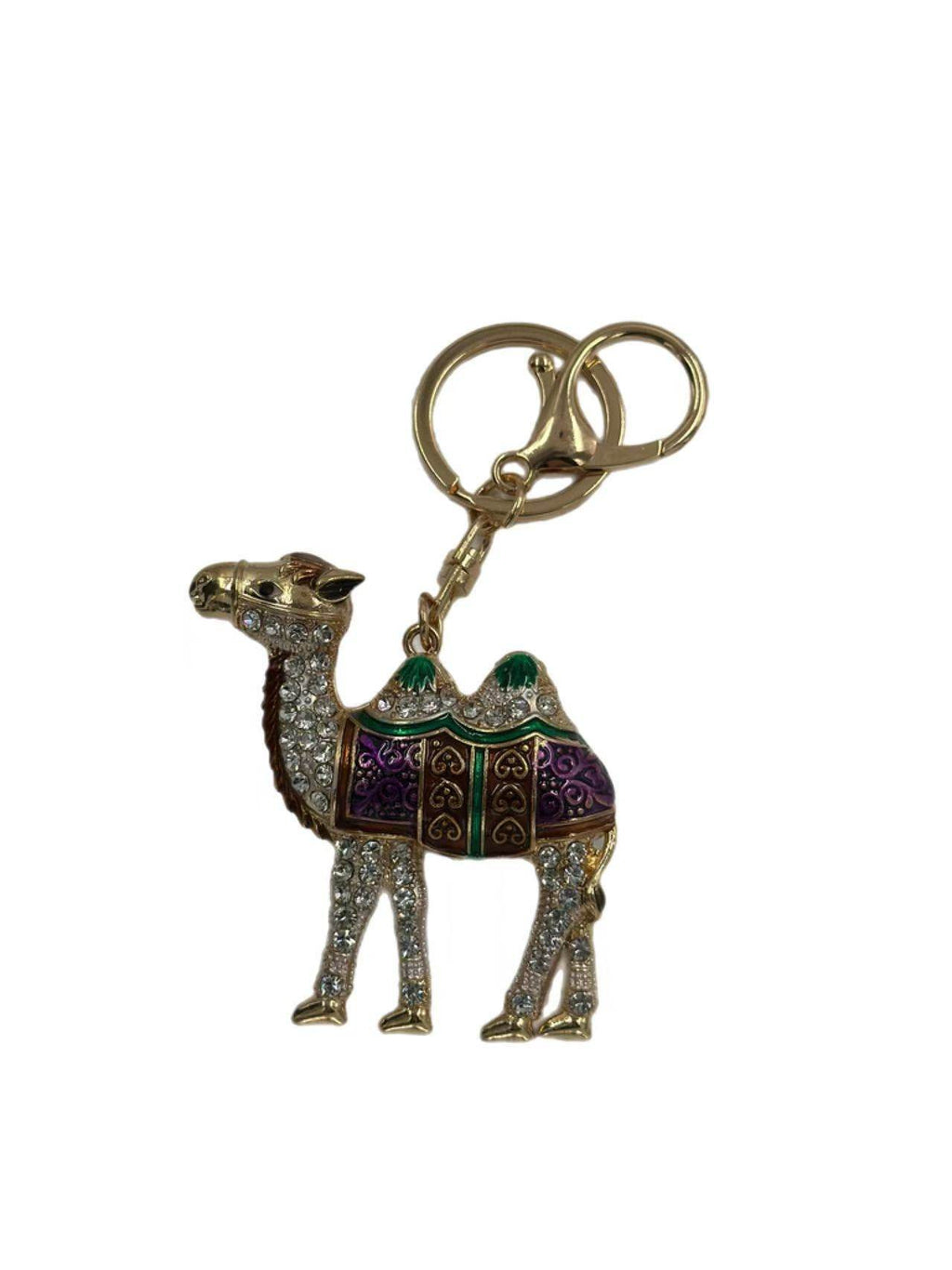 Luxury Camel Keychain – Jeweled Desert Animal Charm with Enamel Saddle - MODA ACCESSORIES
