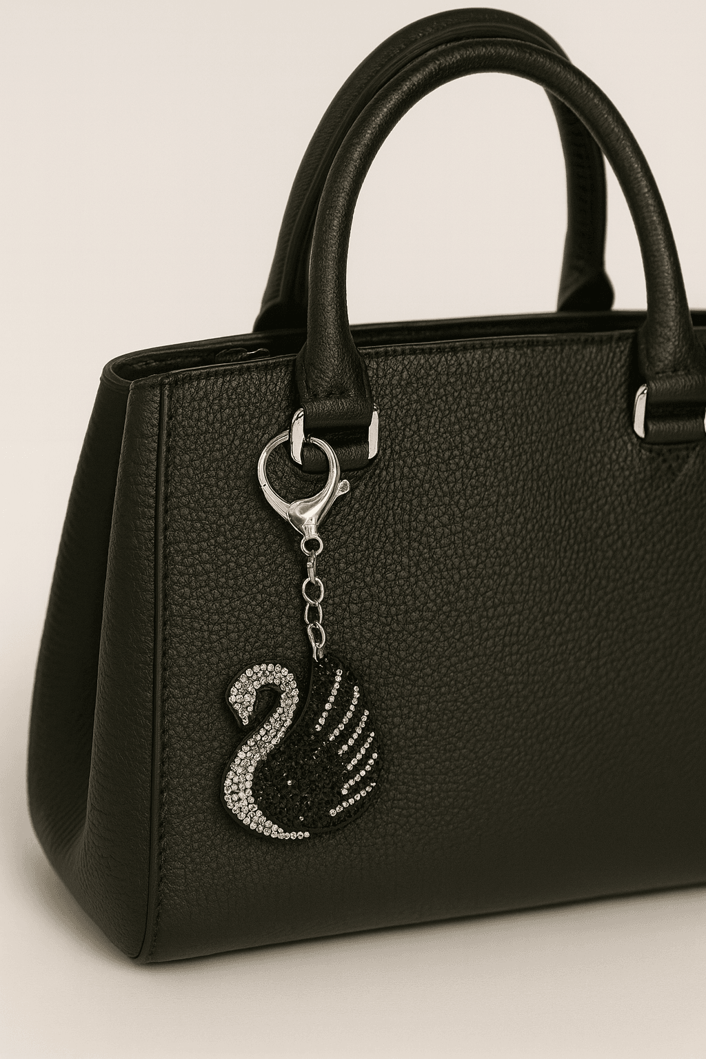 Crystal Swan Keychain – Elegant Sparkling Rhinestone Bag Charm & Key Ring - MODA ACCESSORIES