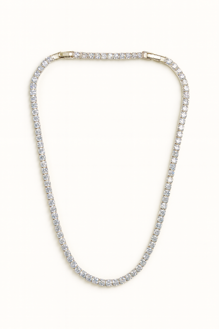 Classic Round-Cut Diamond Tennis Necklace