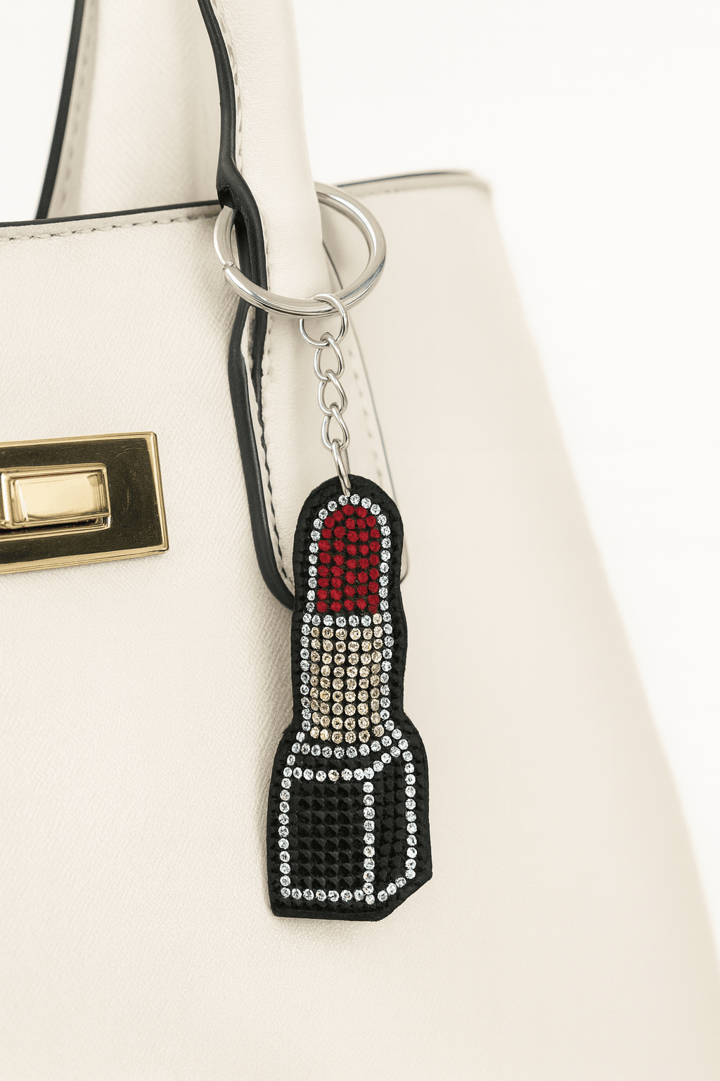 💄 Sparkling Lipstick Keychain – Crystal Rhinestone Design - MODA ACCESSORIES