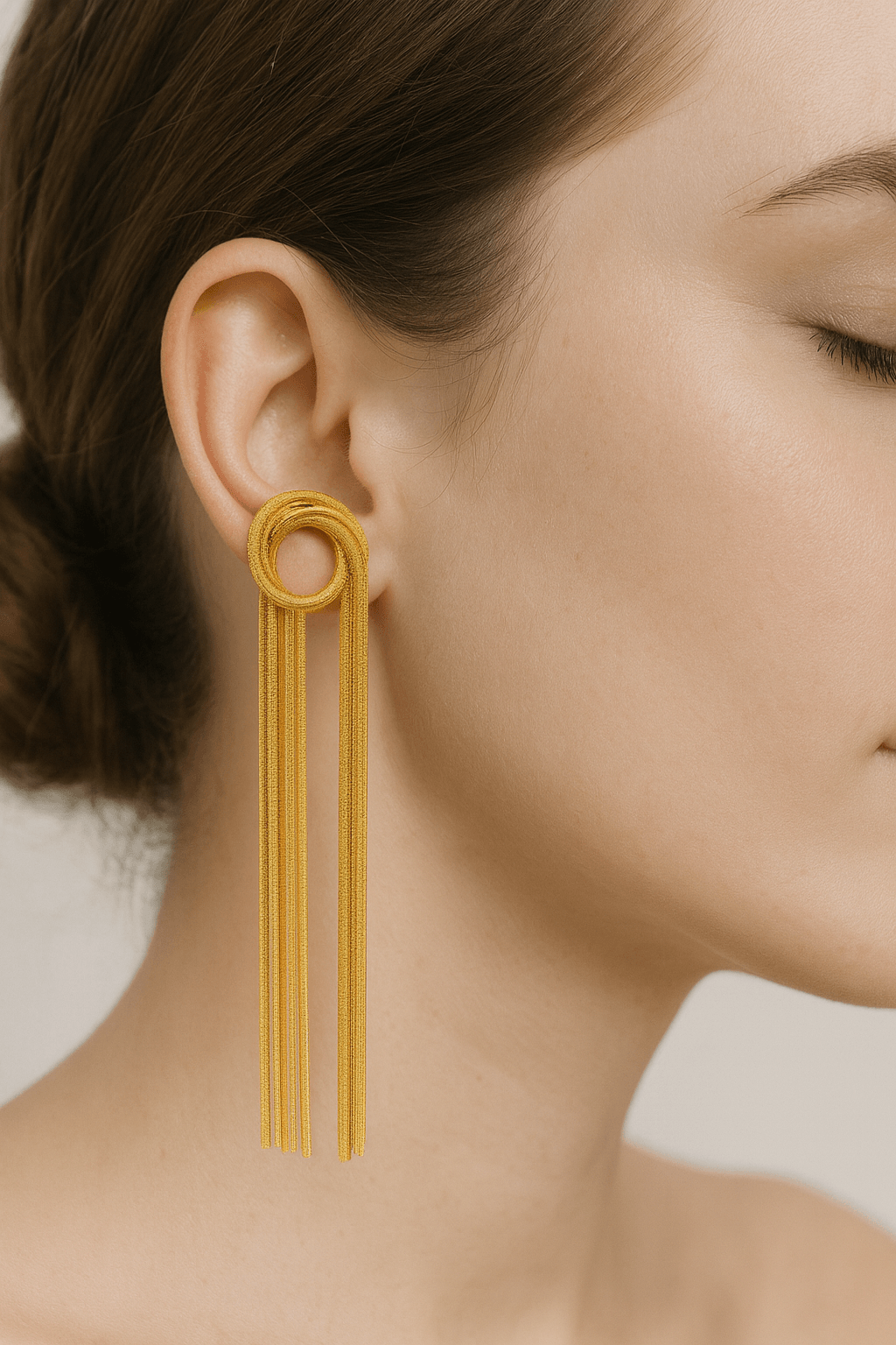 Gold Knot Tassel Statement Earrings - MODA ACCESSORIES