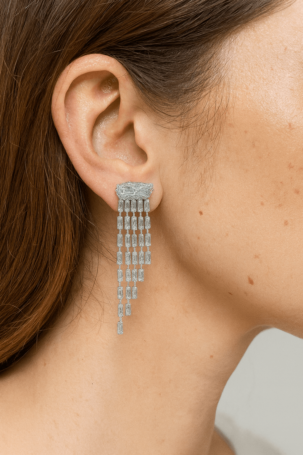 Silver-Tone Fringe Statement Earrings - MODA ACCESSORIES