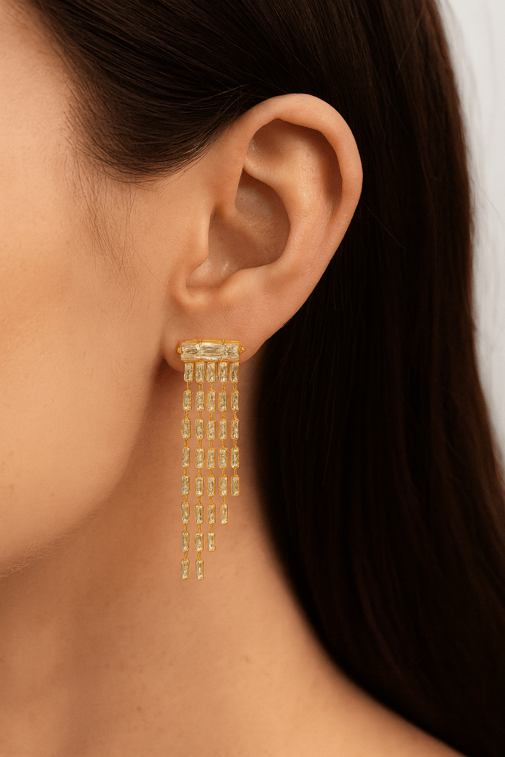 Gold Fringe Statement Earrings - MODA ACCESSORIES