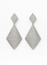 Silver Geometric Pave Crystal Drop Earrings – MODA Accessories