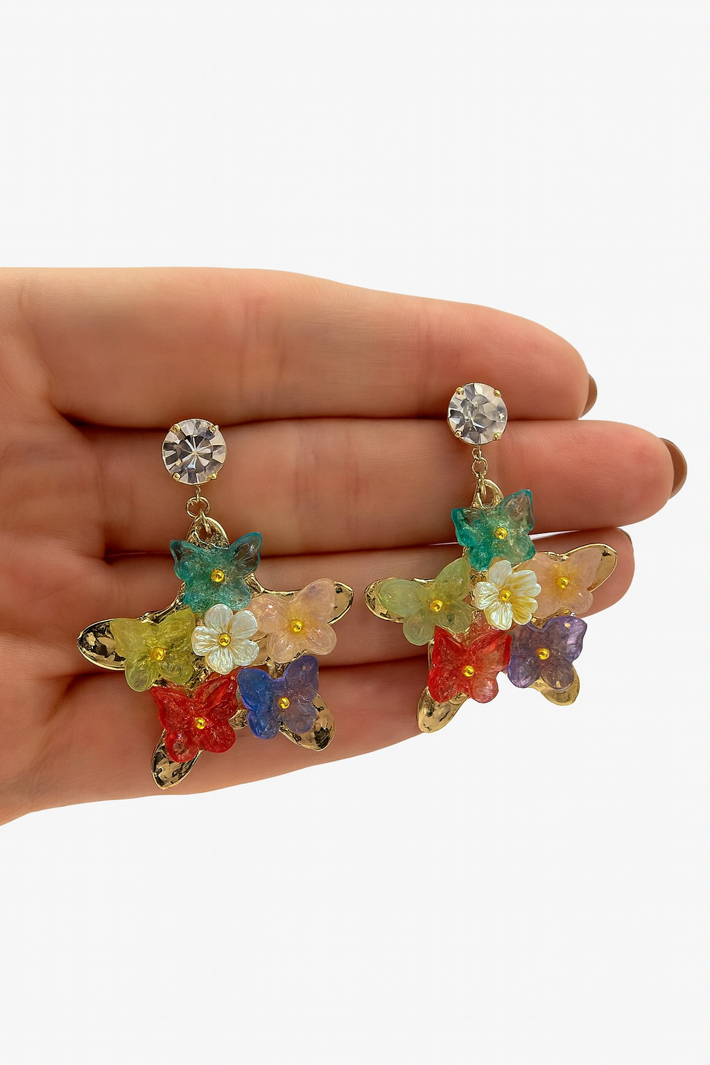 Colorful Starflower Statement Earrings