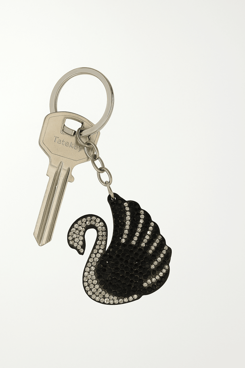 Crystal Swan Keychain – Elegant Sparkling Rhinestone Bag Charm & Key Ring - MODA ACCESSORIES