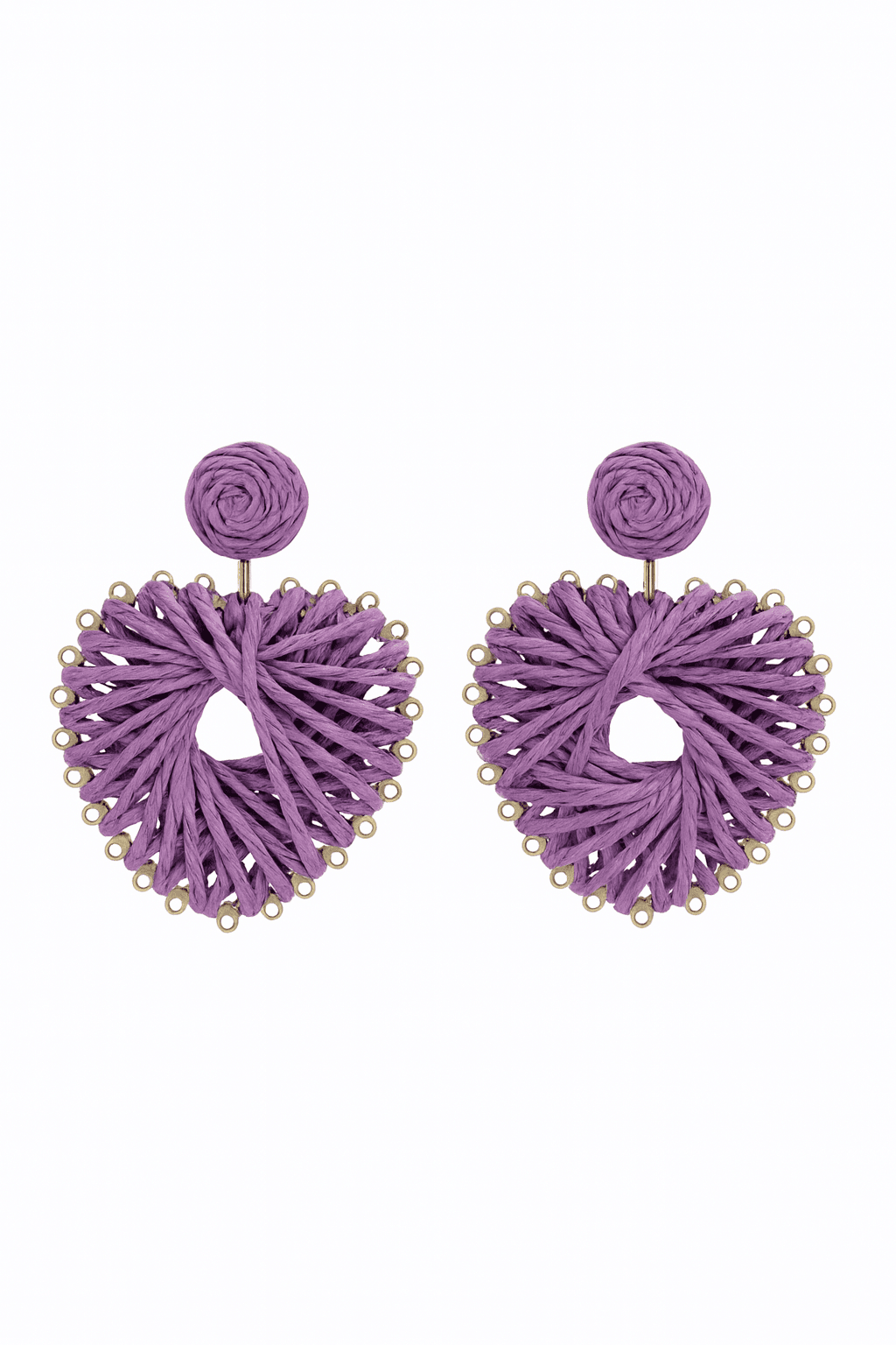 Lavender Woven Starburst Raffia Earrings - MODA ACCESSORIES