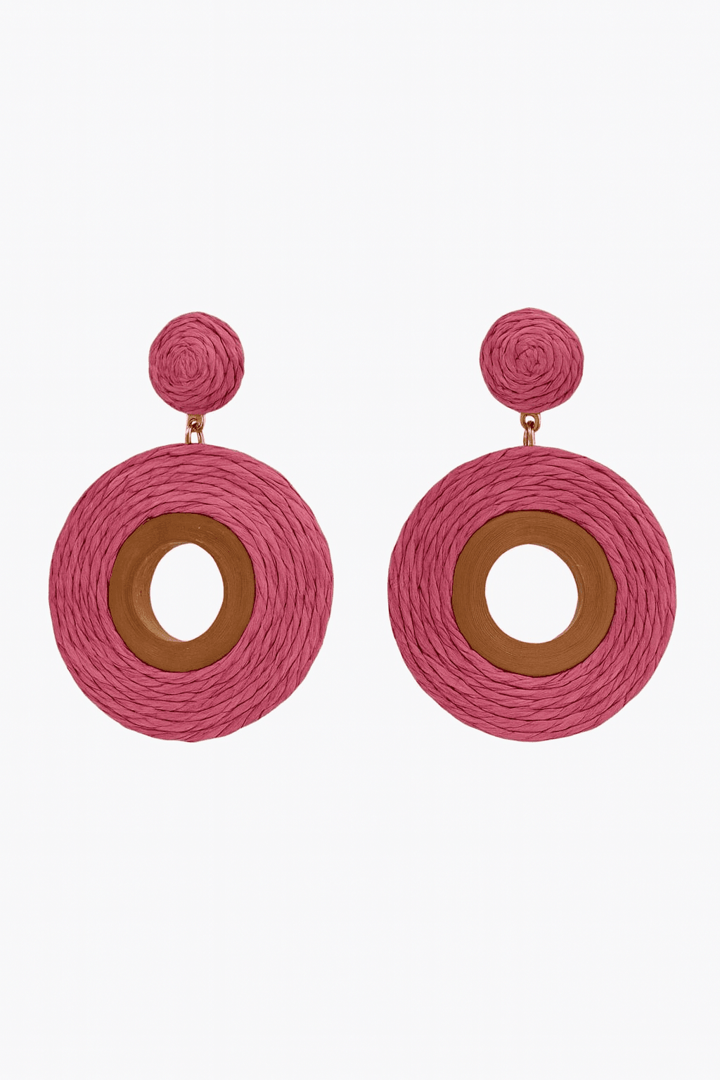 Bold Boho Raffia Earrings with Bamboo Accent - MODA ACCESSORIES