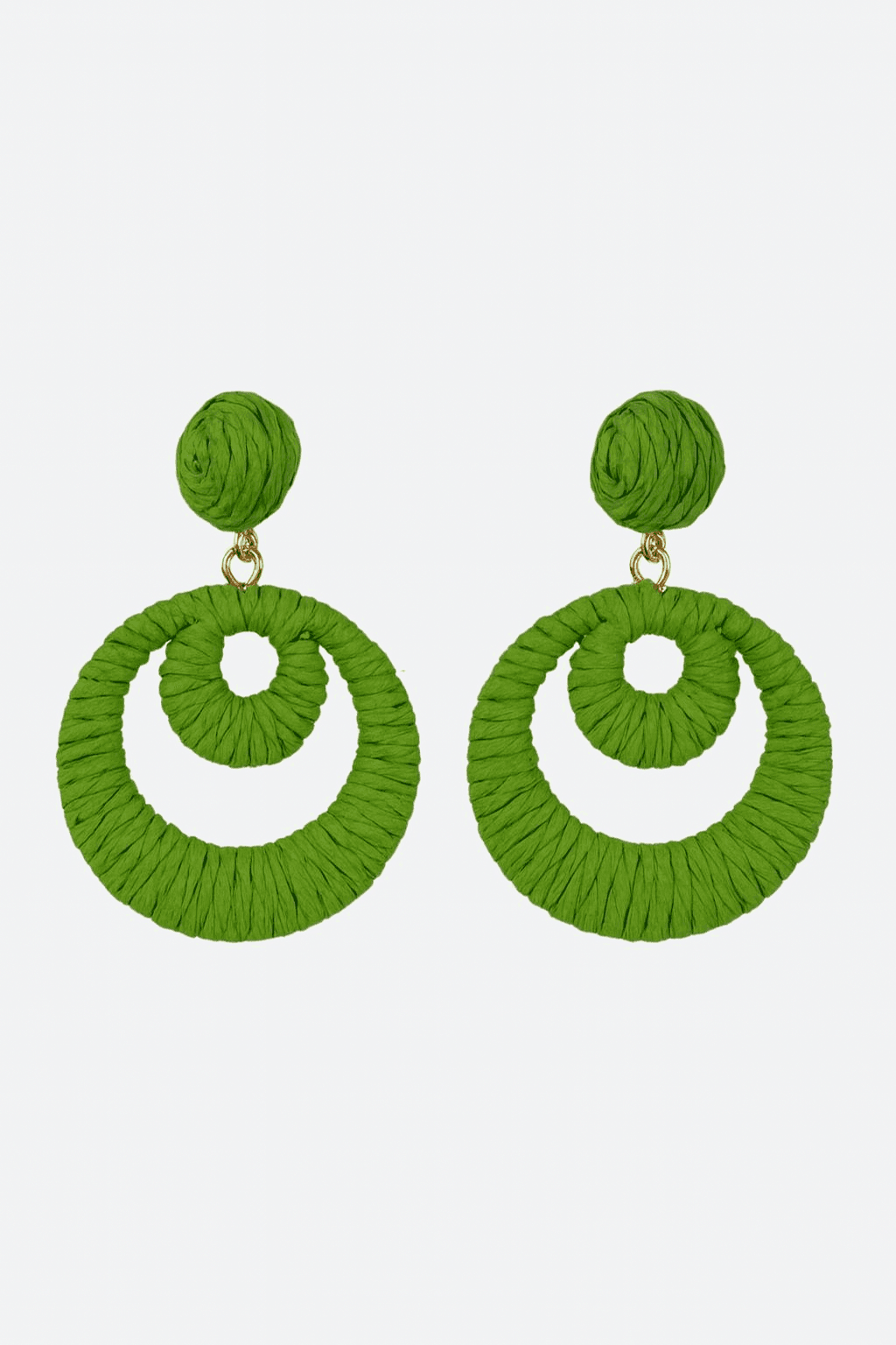 Double Hoop Raffia Statement Earrings – Handmade Boho Vibes - MODA ACCESSORIES