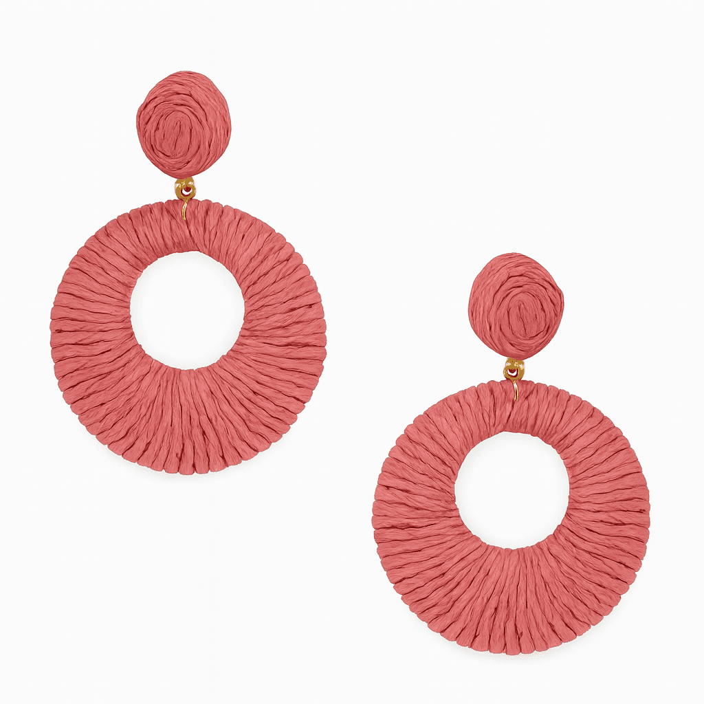 Bold Raffia Wrapped Earrings – Summer Essentials - MODA ACCESSORIES