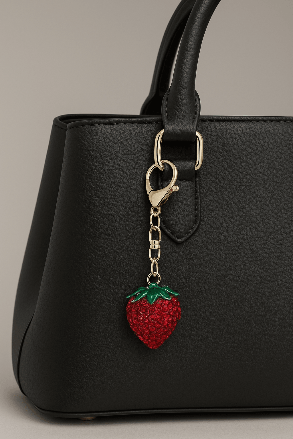 Red Crystal Strawberry Keychain – Cute Sparkling Fruit Bag Charm - MODA ACCESSORIES