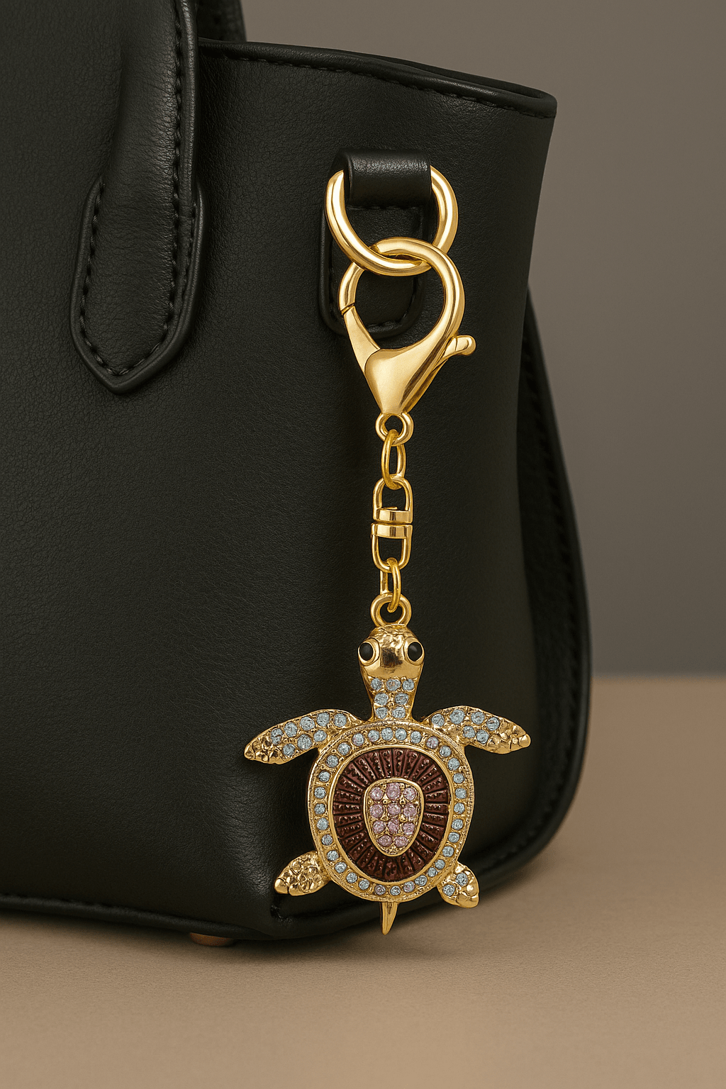 Crystal Turtle Keychain – Sparkling Sea Turtle Charm for Bags & Keys - MODA ACCESSORIES