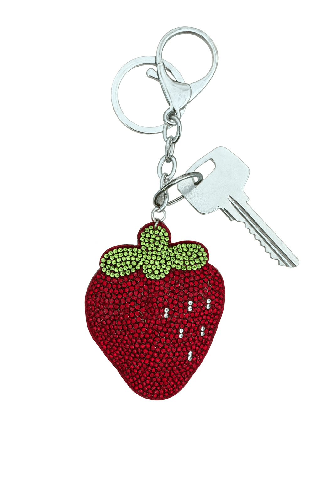 🍓 Sparkling Strawberry Keychain – Crystal Rhinestone Fruit Charm - MODA ACCESSORIES