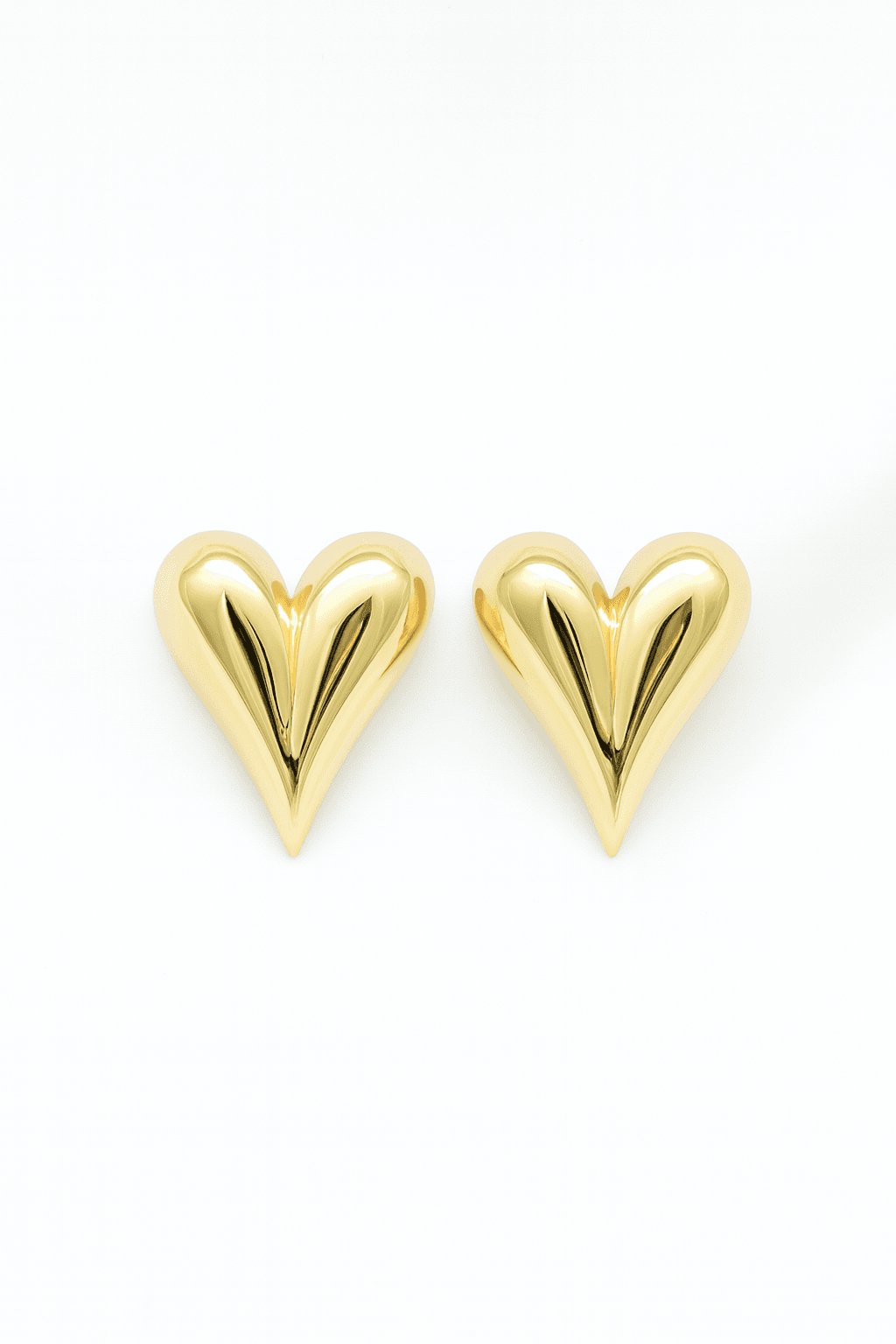 Golden-Tone Asymmetrical Heart Stud Earrings - MODA ACCESSORIES