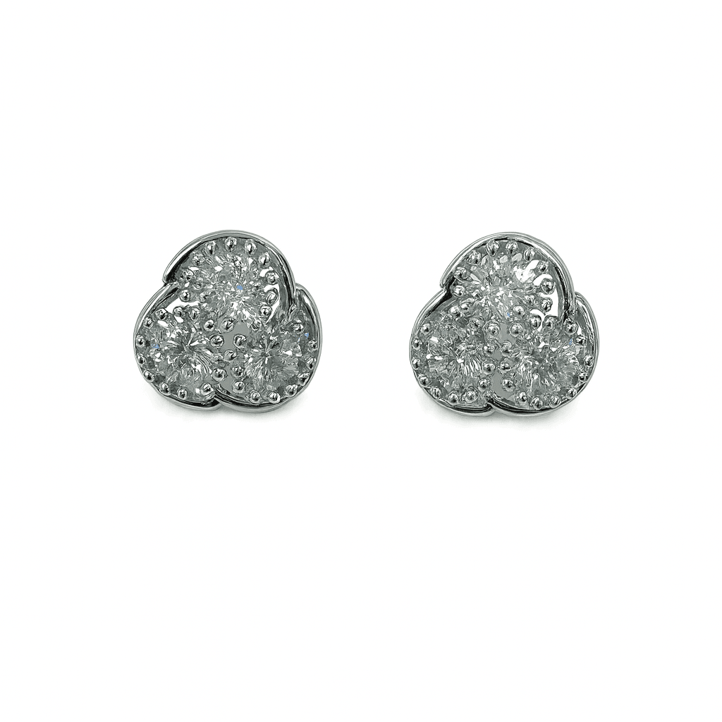 Silver Sparkle Stud Earrings - MODA ACCESSORIES