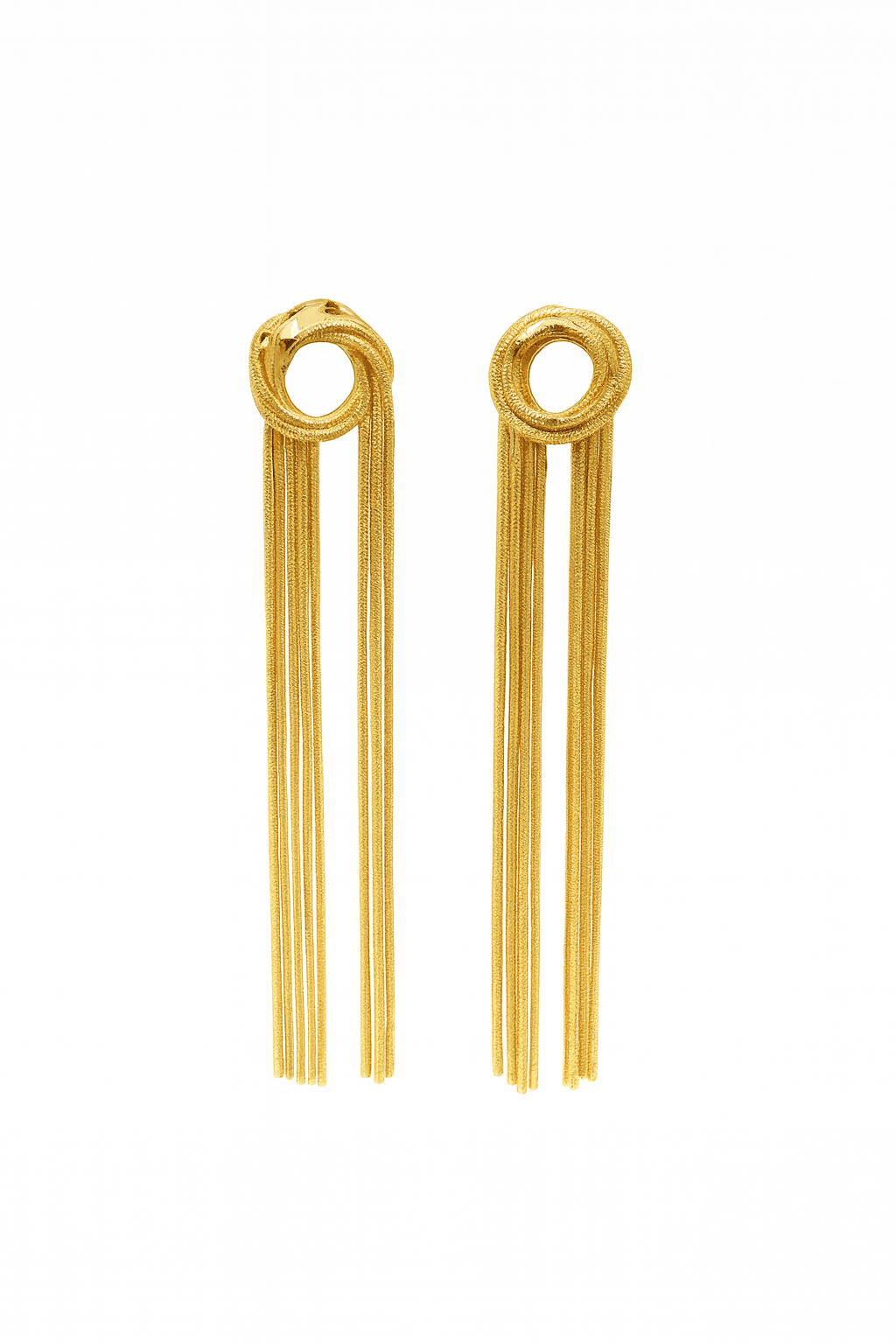Gold Knot Tassel Statement Earrings - MODA ACCESSORIES
