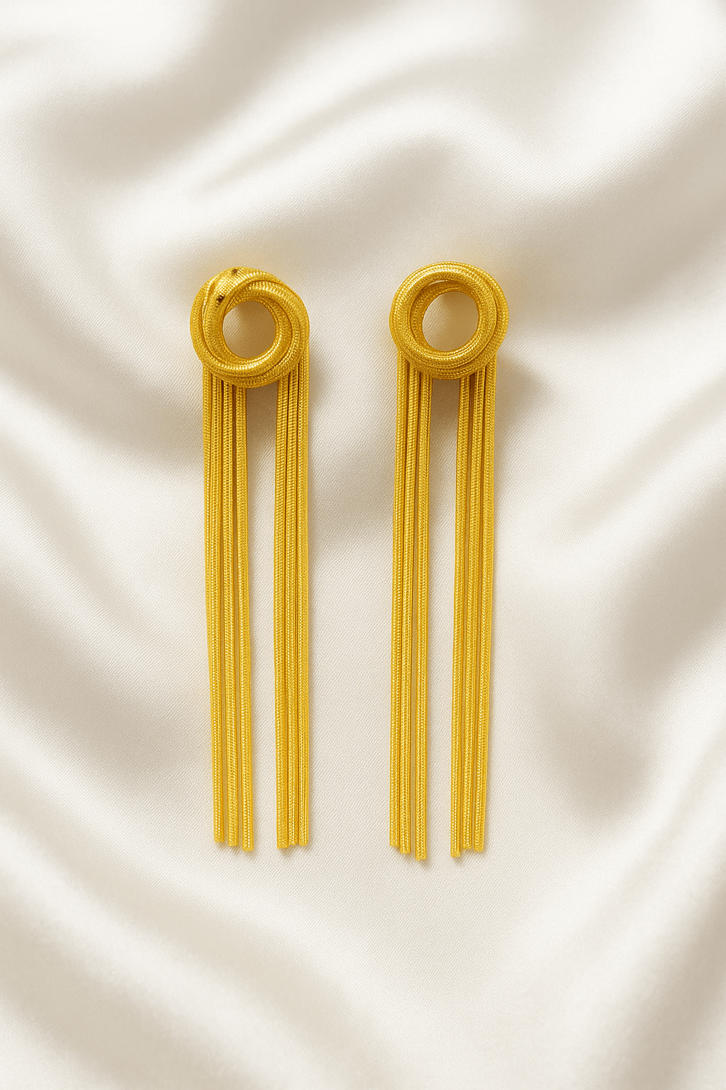 Gold Knot Tassel Statement Earrings - MODA ACCESSORIES