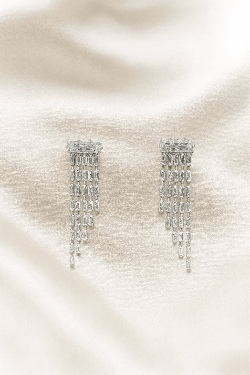 Silver-Tone Fringe Statement Earrings - MODA ACCESSORIES