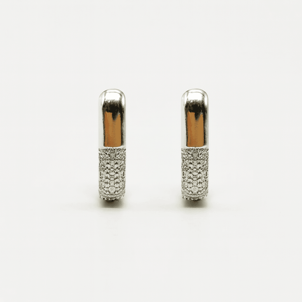 Minimalist Silver-Tone Huggie Earring - MODA ACCESSORIES