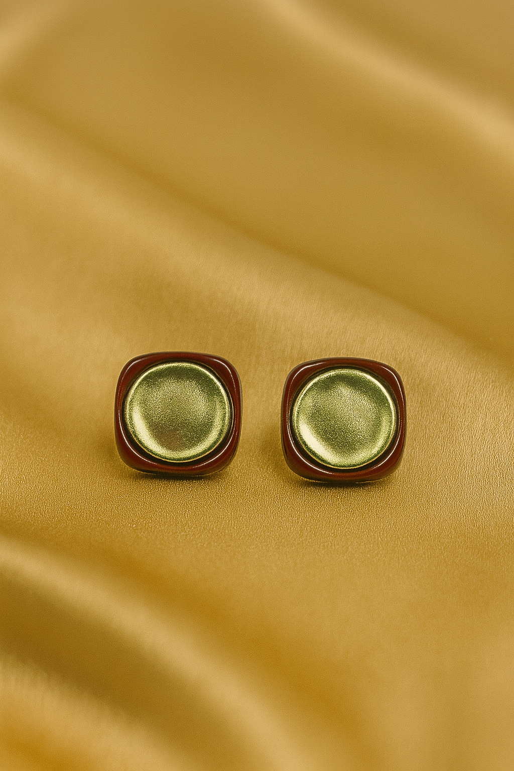 Modern Metallic Round Stud Earrings