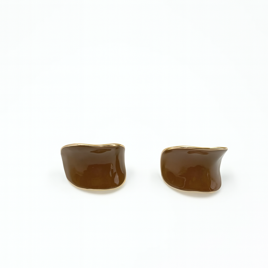 Elegant Abstract Metal Stud Earrings – Modern Minimalist Design