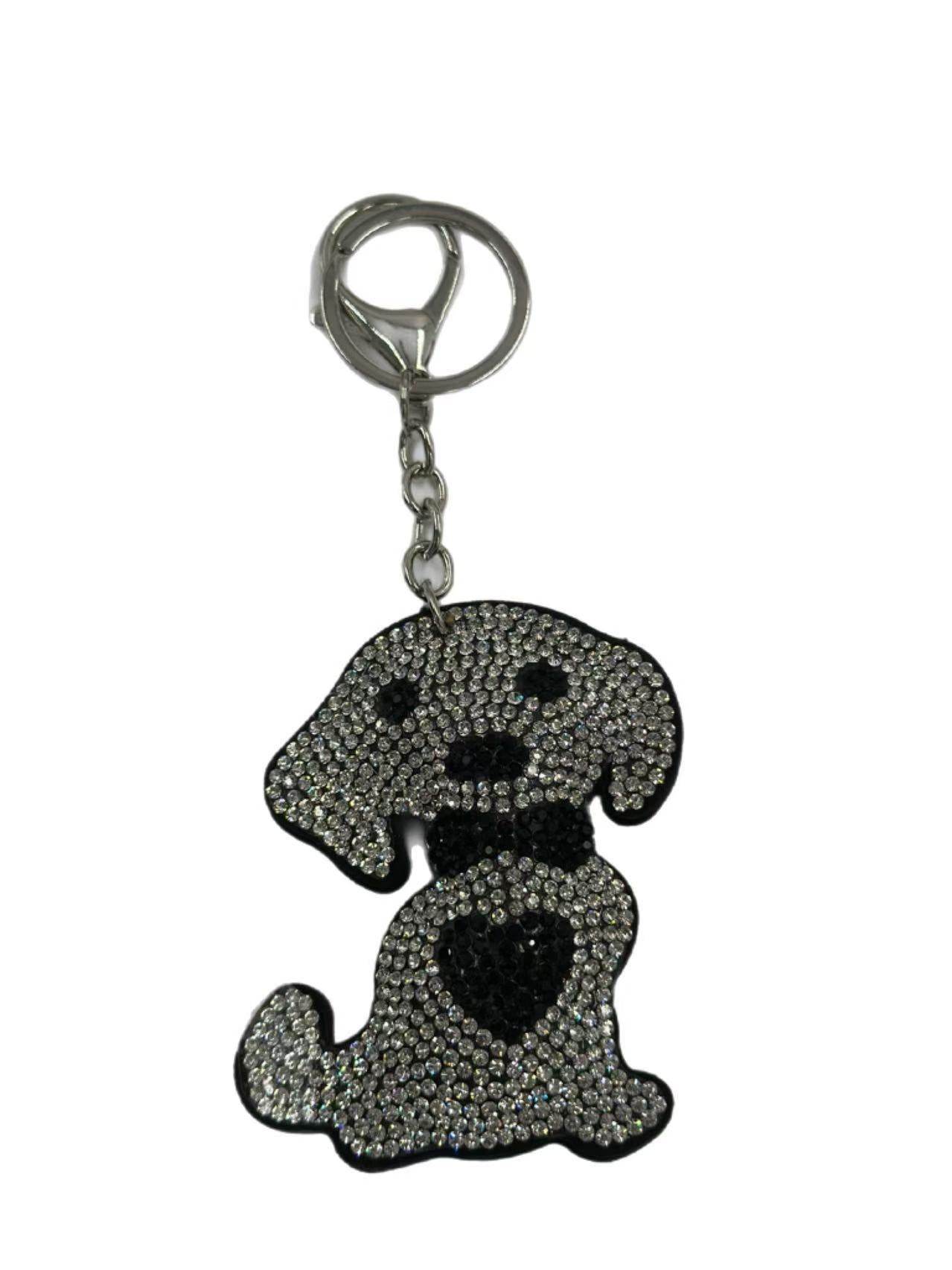 Crystal Dog Keychain – Sparkling Rhinestone Puppy Bag Charm & Key Ring - MODA ACCESSORIES