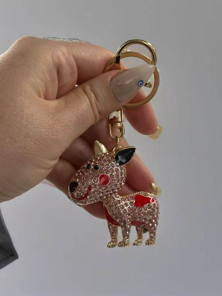Crystal Dog Keychain – Cute Rhinestone Puppy Charm - MODA ACCESSORIES