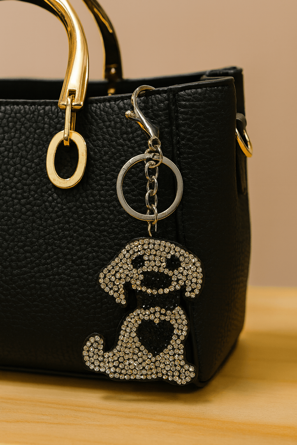 Crystal Dog Keychain – Sparkling Rhinestone Puppy Bag Charm & Key Ring - MODA ACCESSORIES