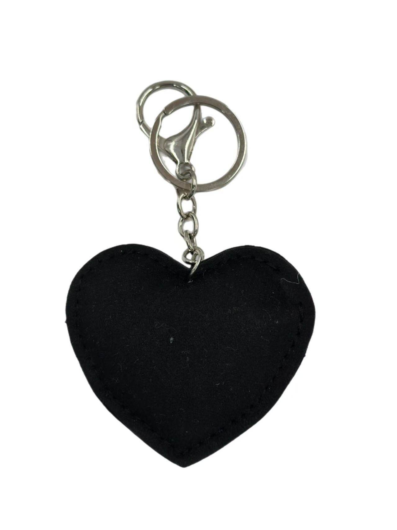 Heart-Shaped Evil Eye Keychain with Rhinestones – Black & Blue Crystal Bag Charm - MODA ACCESSORIES