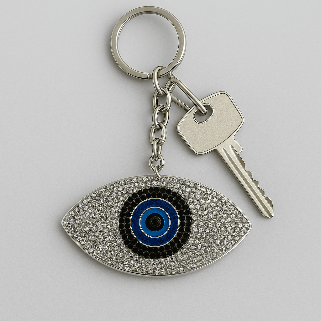 Rhinestone Evil Eye Keychain β Crystal Protective Amulet Bag Charm - MODA ACCESSORIES