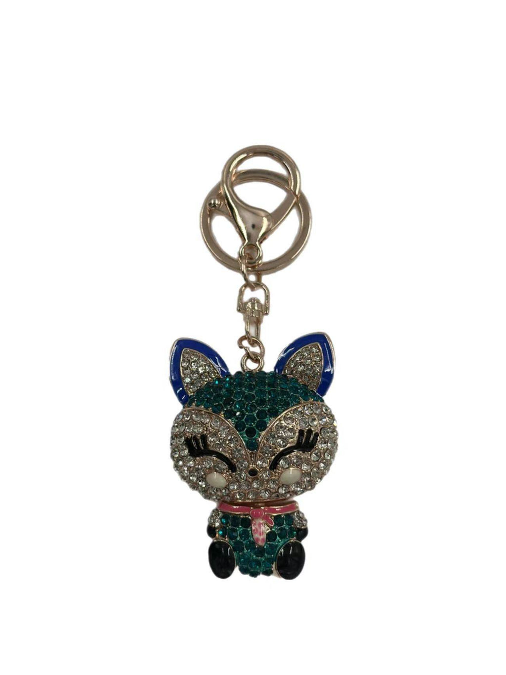 Crystal Fox Keychain – Cute Animal Charm with Rhinestones and Enamel - MODA ACCESSORIES