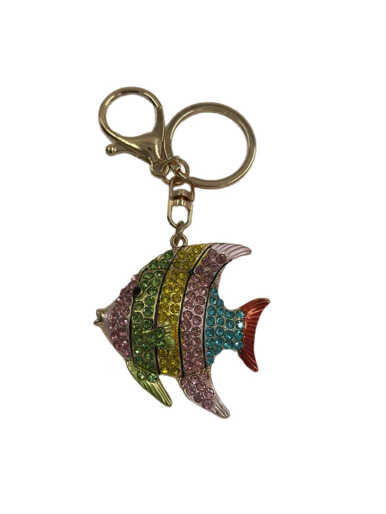 Colorful Rhinestone Fish Keychain – Sparkling Ocean-Inspired Accessory - MODA ACCESSORIES