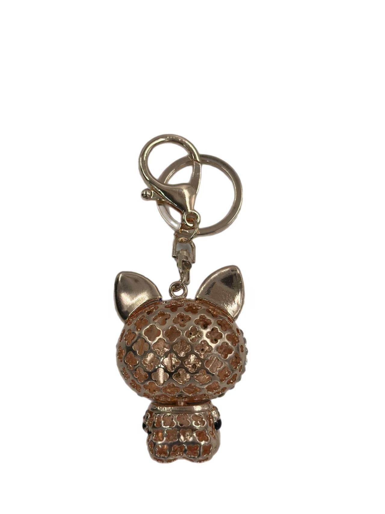 Crystal Fox Keychain – Cute Animal Charm with Rhinestones and Enamel - MODA ACCESSORIES