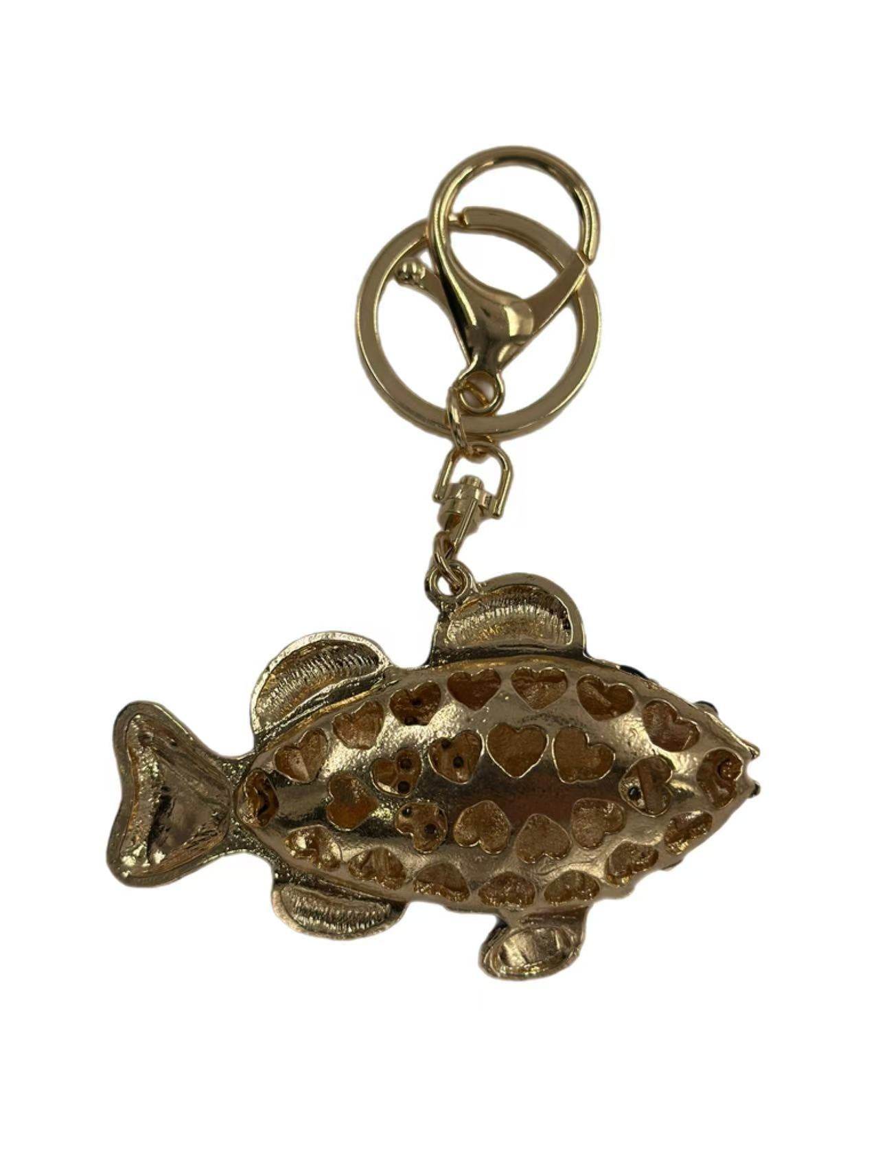 Gold-Tone Crystal Clownfish Keychain - MODA ACCESSORIES
