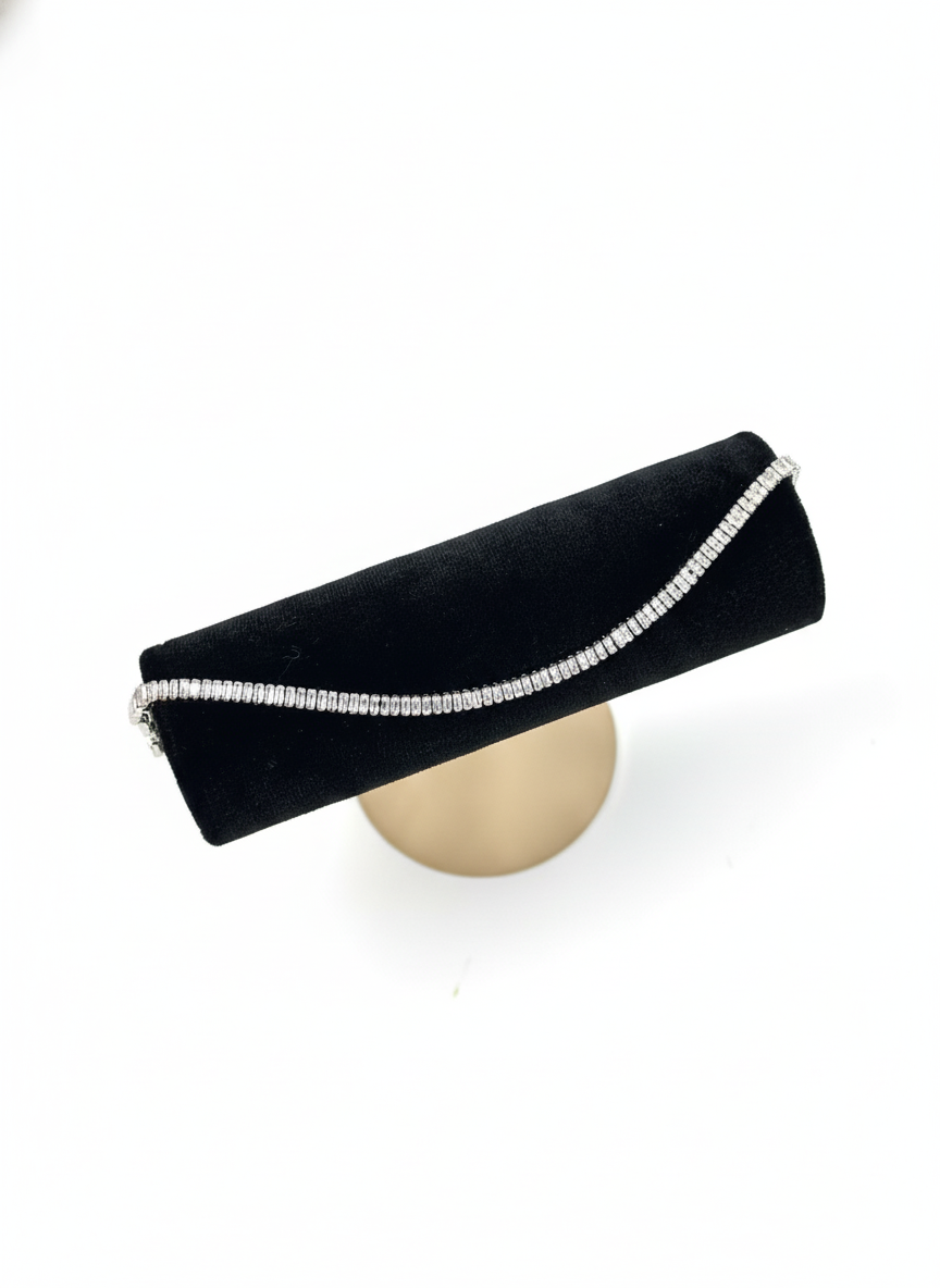 Silver Baguette-Cut Cubic Zirconia Tennis Bracelet – MODA Accessories