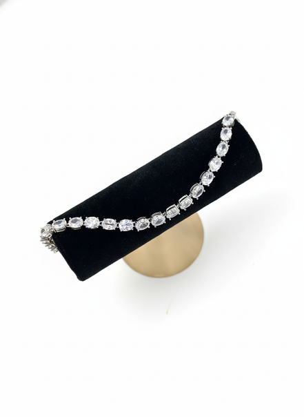 Silver Cushion-Cut Cubic Zirconia Tennis Bracelet – MODA Accessories