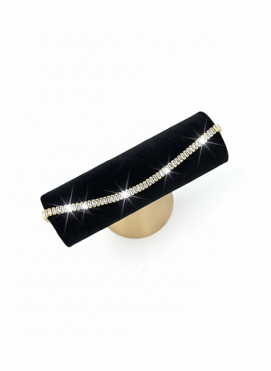 Gold Slim Single Row Cubic Zirconia Tennis Bracelet – MODA Accessories