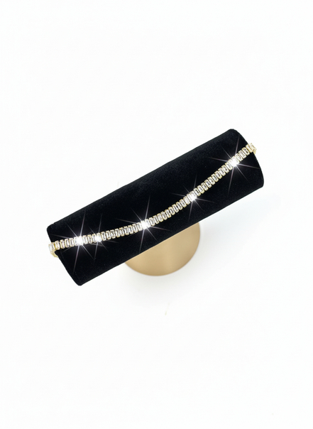 Gold Slim Single Row Cubic Zirconia Tennis Bracelet – MODA Accessories