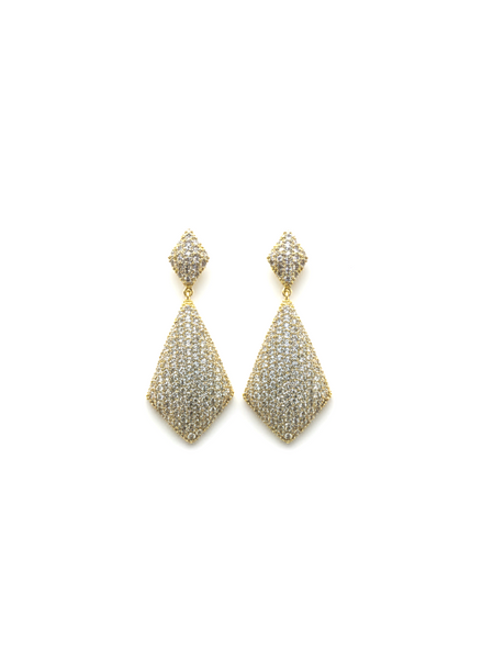 Gold Geometric Pave Crystal Drop Earrings – MODA Accessories