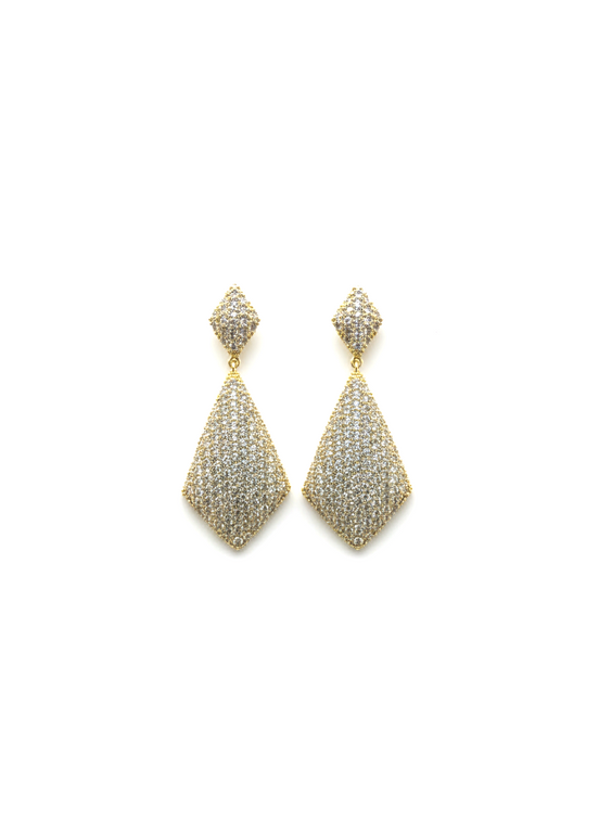 Gold Geometric Pave Crystal Drop Earrings – MODA Accessories
