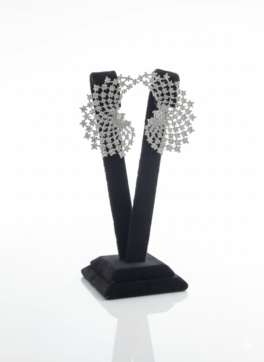 Silver Radiant Spiral Crystal Earrings – MODA Accessories
