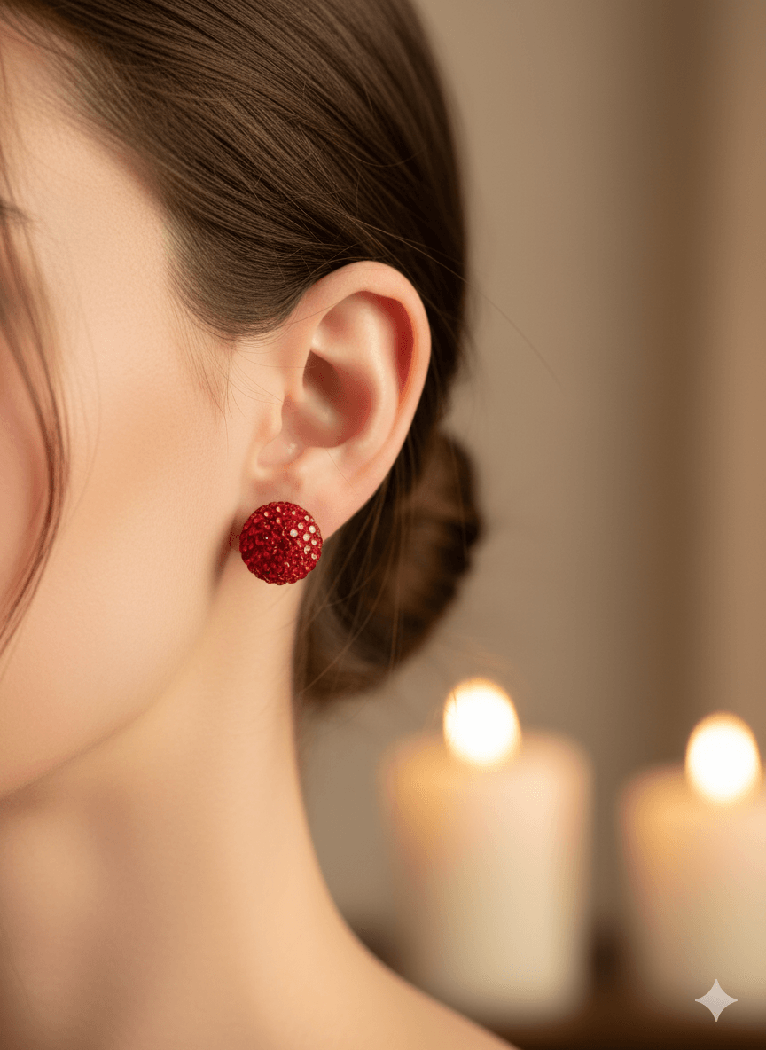 Sparkling Strawberry Stud Earrings - MODA ACCESSORIES