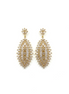 Gold Baguette Crystal Statement Drop Earrings – MODA Accessories