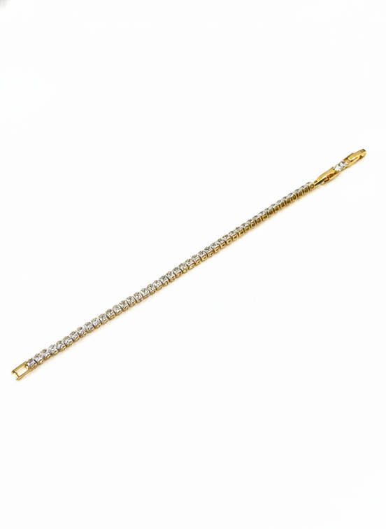 Altın Tek Sıra Kübik Zirkonya Tenis Bilekliği – MODA Aksesuarları