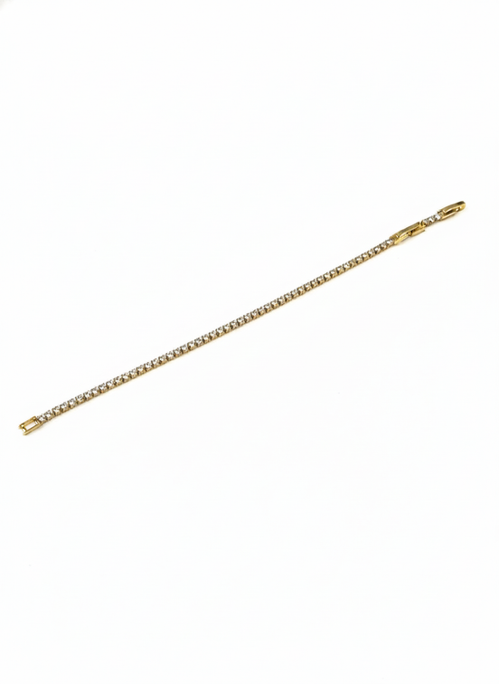 Gold Slim Cubic Zirconia Tennis Bracelet – MODA Accessories